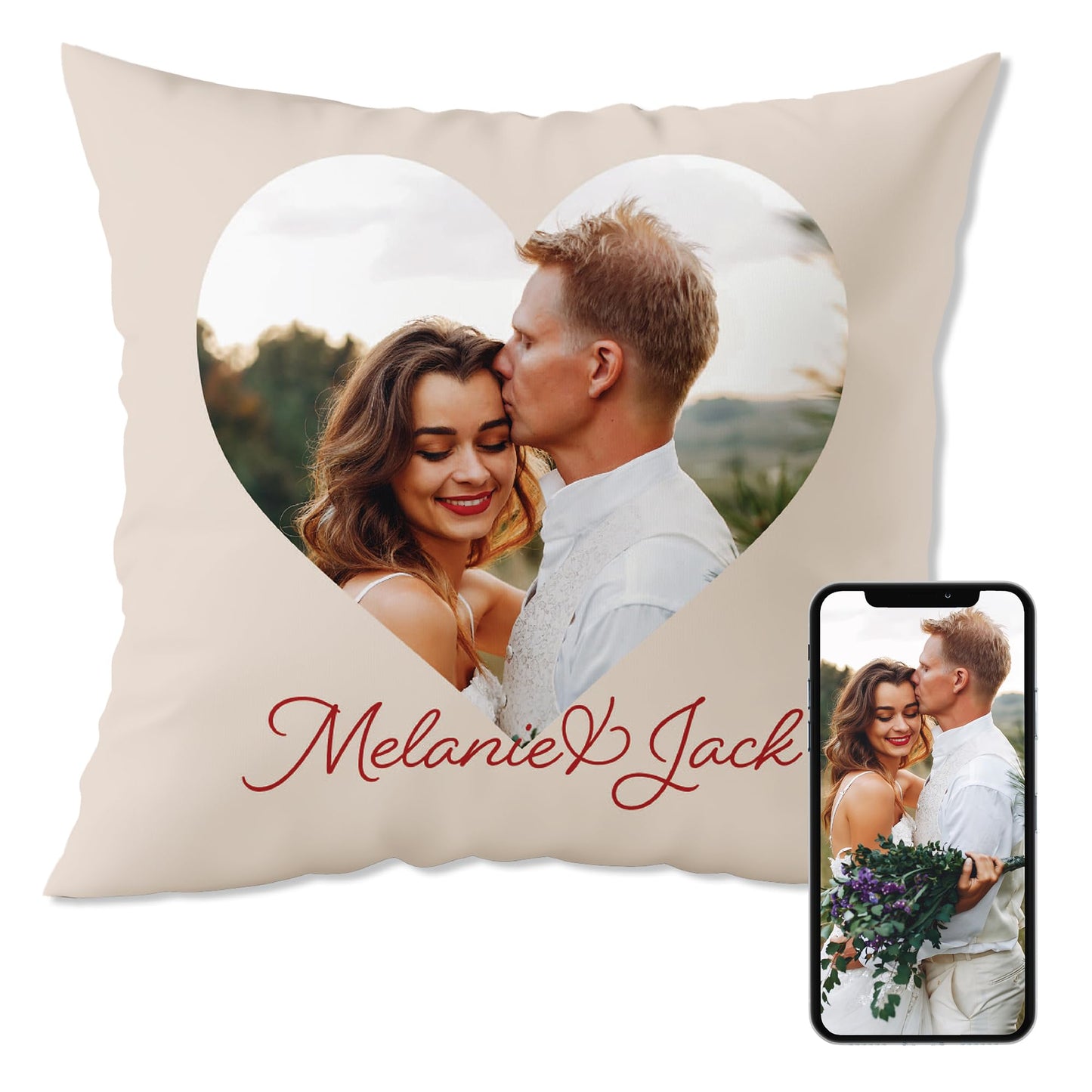 Fabric Textile Products Custom Pillows with Picture - USA Made - Customized Pillows with Pictures and Text - Throw Pillow - Personalized Gift - Friend Gifts - Kids Pillows (20"x20")