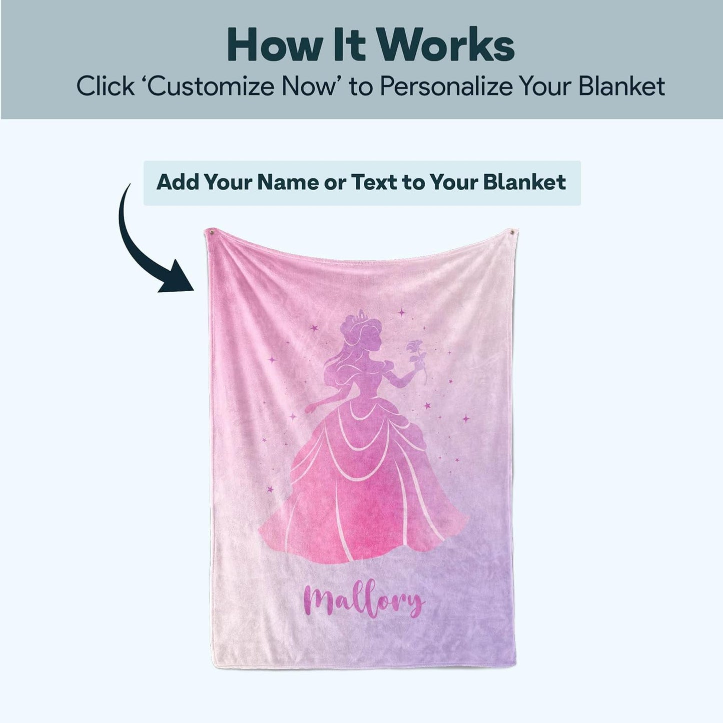 Princess Castle Personalized Blanket - Princess Blanket for Girls - Baby Blanket - Gifts for Girls Room - Pink Girls Blanket - Plush and Super Soft (Fleece 30"x40")