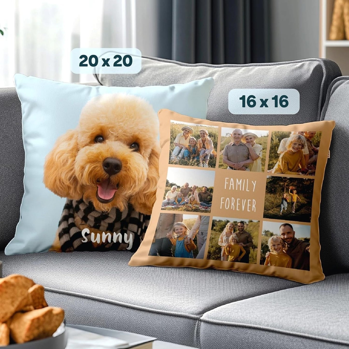 Custom Pillow - Pet Memorial Gifts for Dogs and Cats - Personalized Memorial Throw Pillow Remembrance Gift - USA Family Made with Love (16"x16")