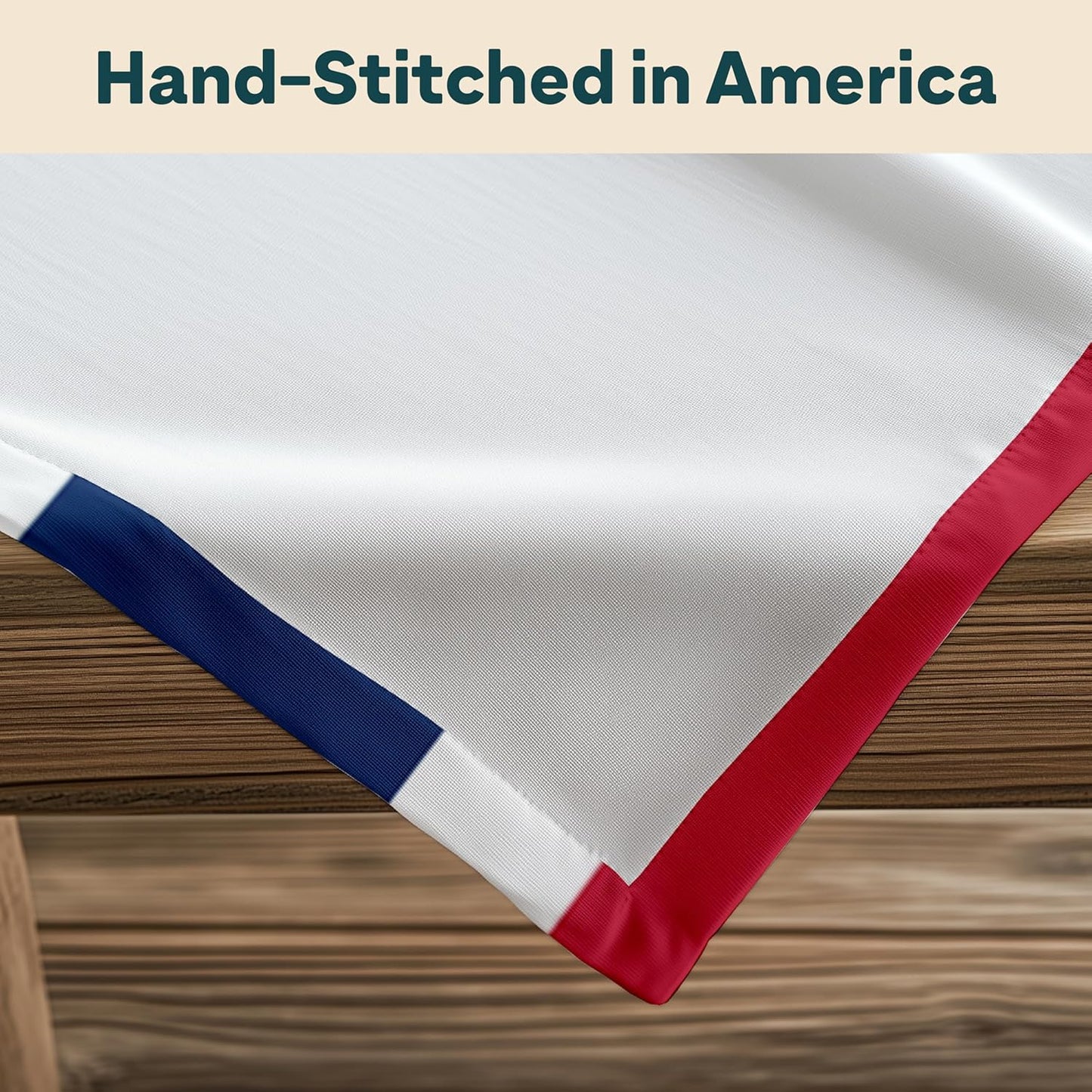 American Flag 4th of July Table Runner | Red White and Blue Stripes | Patriotic Memorial Day, Independence Day Table Decorations | Indoor Outdoor Home Decor | Made in America - 14 x 108 Inches Long