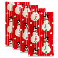 Christmas Napkins - Snowman Stripe