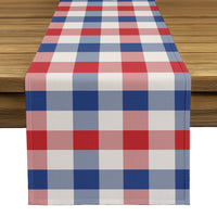 Americana Table Runner - Red White & Blue Plaid