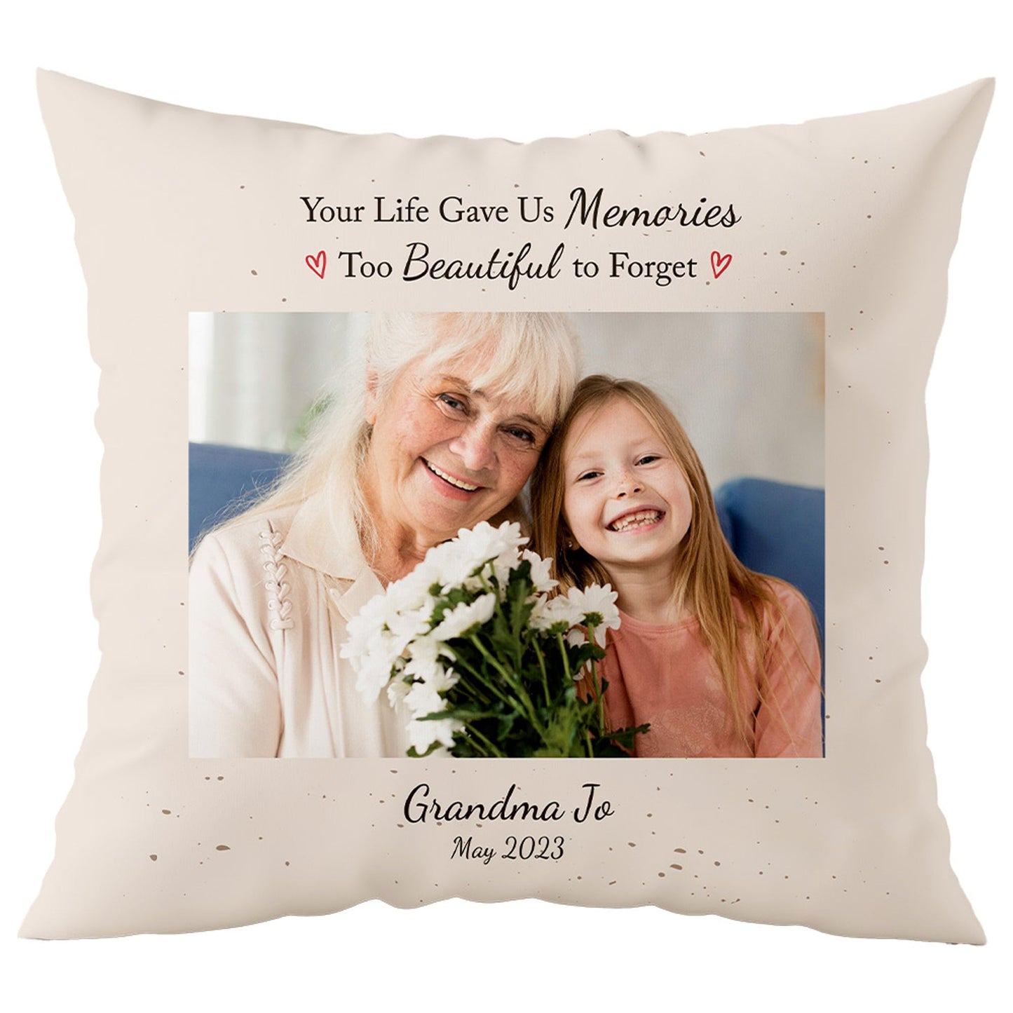 Custom Pillow - Pet Memorial Gifts for Dogs and Cats - Personalized Memorial Throw Pillow Remembrance Gift - USA Family Made with Love (16"x16")