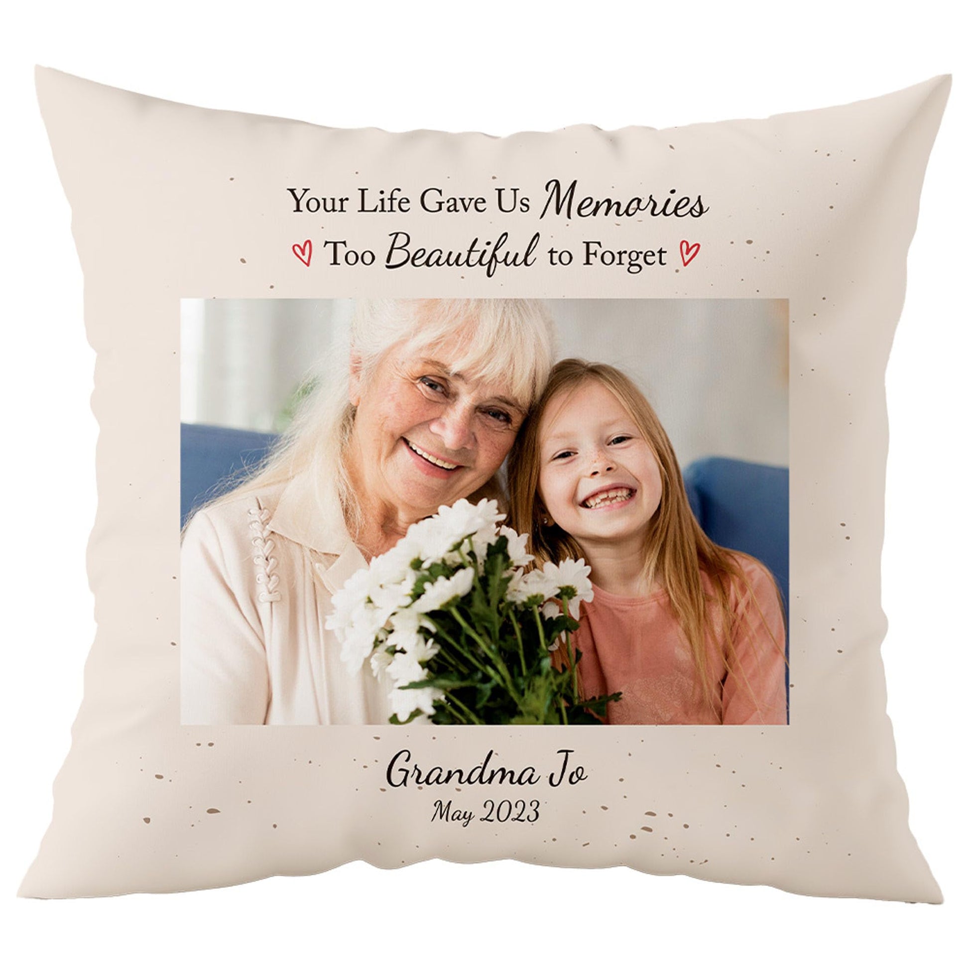 Custom Pillow - Pet Memorial Gifts for Dogs and Cats - Personalized Memorial Throw Pillow Remembrance Gift - USA Family Made with Love (16"x16")