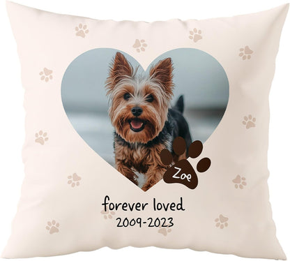 Custom Pillow - Pet Memorial Gifts for Dogs and Cats - Personalized Memorial Throw Pillow Remembrance Gift - USA Family Made with Love (16"x16")