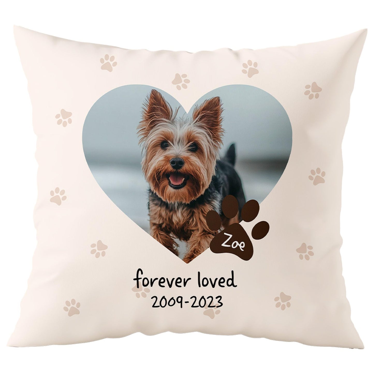 Custom Pillow - Pet Memorial Gifts for Dogs and Cats - Personalized Memorial Throw Pillow Remembrance Gift - USA Family Made with Love (16"x16")