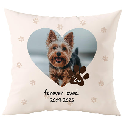 Custom Pillow - Pet Memorial Gifts for Dogs and Cats - Personalized Memorial Throw Pillow Remembrance Gift - USA Family Made with Love (16"x16")