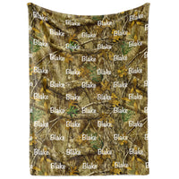 Camo Custom Blanket - Personalized Blanket for Kids & Adults - Gift for Hunters - Veterans Gift - Soft Fleece & Sherpa - Multiple Sizes (Fleece 30"x40")