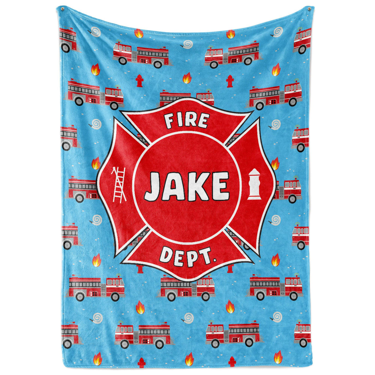 Custom Firefighter Blanket - Personalized Fire Truck Blanket - Blanket for Kids & Adults - Maltese Cross - Fire fighter Gifts - Fleece or Sherpa - Multiple Sizes (Fleece 30"x40")