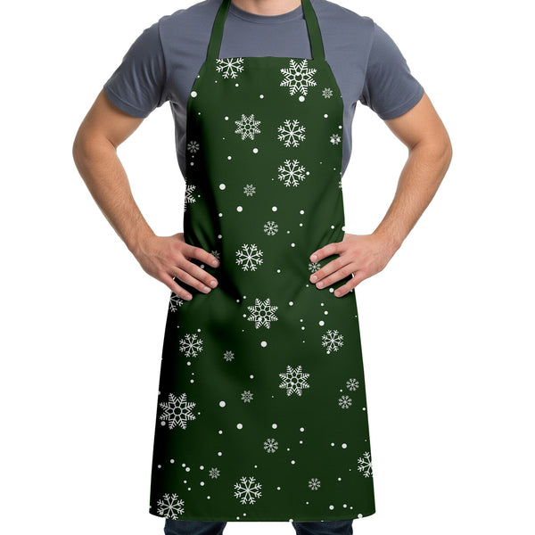Green Snowflakes Apron