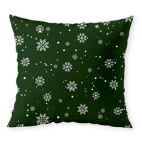 Green Snowflakes Pillow