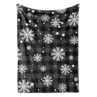 Grey Plaid Snowflakes Blanket
