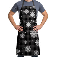 Grey Plaid Snowflakes Apron