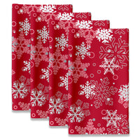 Christmas Napkins - Winter Red Snowflakes