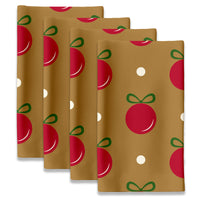 Christmas Napkins - Christmas Red Balls Gold