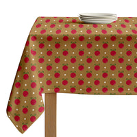 Christmas Tablecloth - Christmas Red Balls Gold