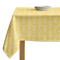 Fall Tablecloth - Yellow Keyhole Damask