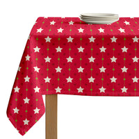 Christmas Tablecloth - Christmas Stars Red