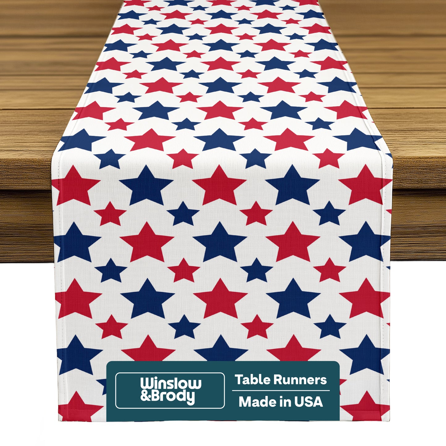 Americana Table Runner - American Stars Red & Blue