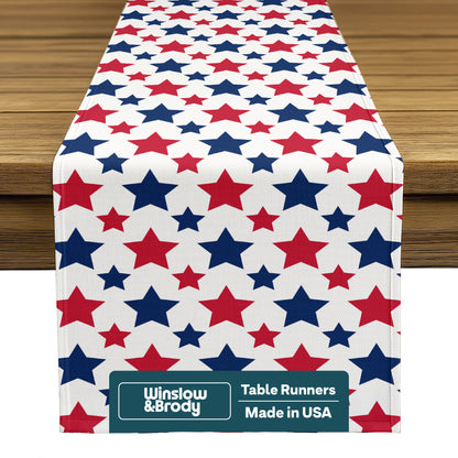 Americana Table Runner - American Stars Red & Blue