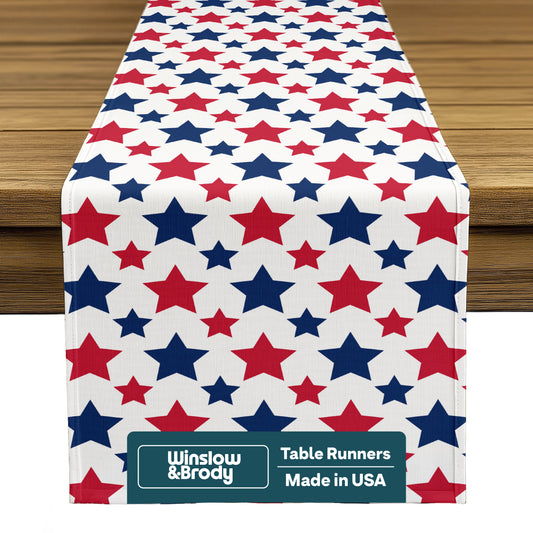 Americana Table Runner - American Stars Red & Blue