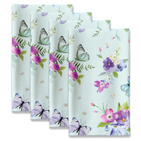 Spring Florals Napkins - Blooming Flowers and Butterflies
