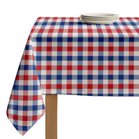 Americana Tablecloth - Red White & Blue Plaid