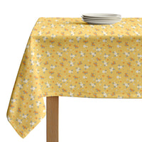 Spring Florals Tablecloth - Decorative Floral on Orange Background