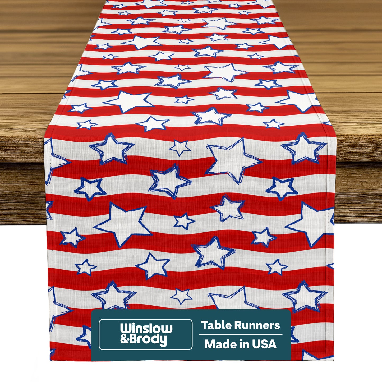 Americana Table Runner - Wavy Stars and Stripes