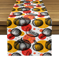 Fall Table Runner - Pumpkins and Autumn Dots