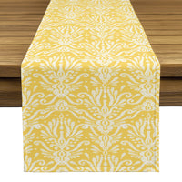 Fall Table Runner - Yellow Keyhole Damask