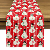 Christmas Table Runner - Snowman Stripe