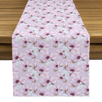 Spring Florals Table Runner - Brush Stroke Purple Flowers