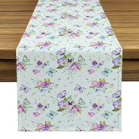 Spring Florals Table Runner - Blooming Flowers and Butterflies