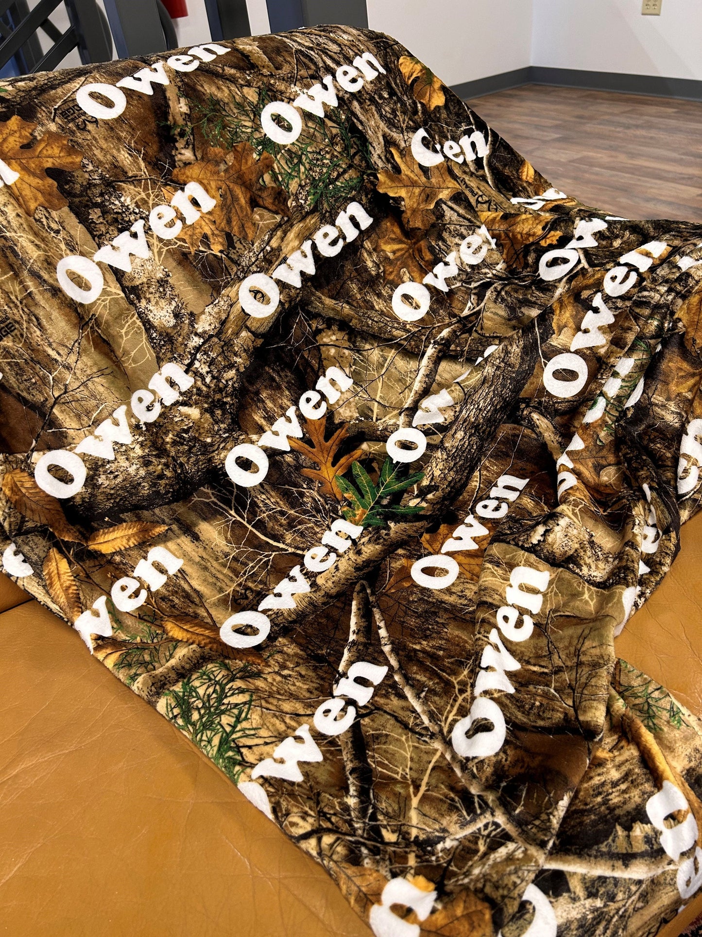 Personalized Name Blanket in Camo | Realtree Camouflage 50" x 60" Throw Blanket with Name & Color of Your Choice | Christmas Gift