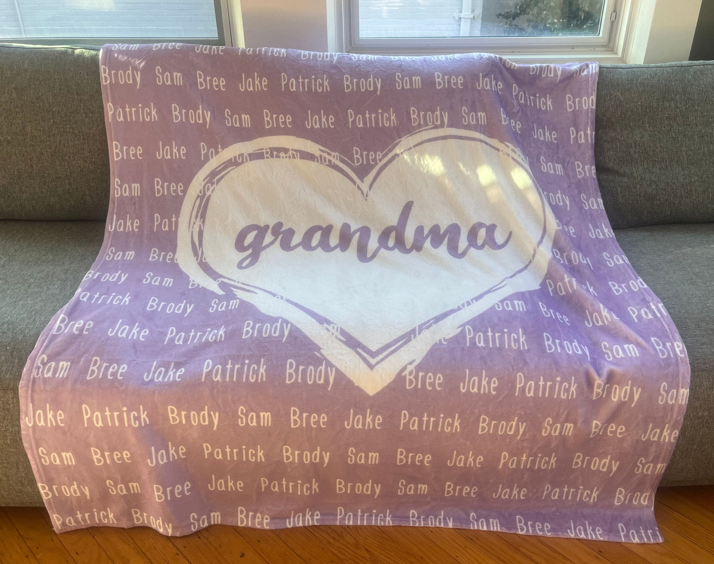 Custom Name in Heart Blanket | Personalized Gift with Names & Color of Your Choice | Personalized Name Blanket, Mothers Day Gifts