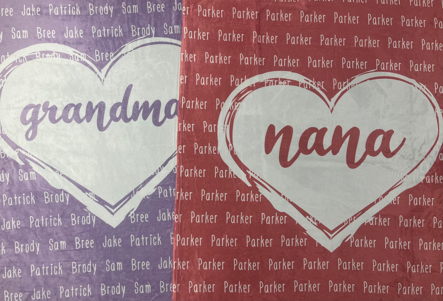 Custom Name in Heart Blanket | Personalized Gift with Names & Color of Your Choice | Personalized Name Blanket, Mothers Day Gifts