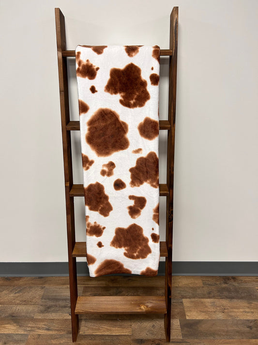 Brown Cow Hide Print Blanket | Western Home Decor | Cow Print | 50" x 60" Throw Blanket | Gift for Boys, Girls, and Adults