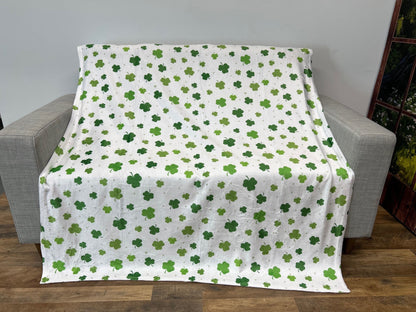 St Patricks Day Shamrock Blanket, Green, White, Irish, Throw Blanket, Adult, Baby, Girl, Boy Blanket, Custom Gift, Custom gift for Holidays