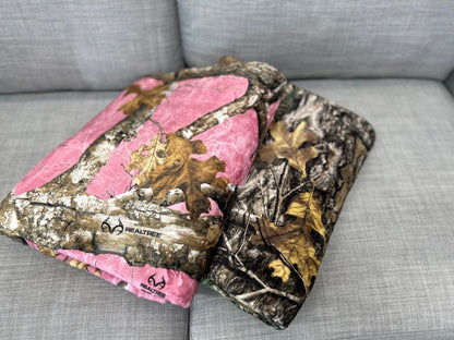 Realtree Camo Throw Blanket, Hunting, Custom Blanket, Gift for Boys, Girls, and Adults, Hunting Theme Decor, Multiple Sizes, Fleece & Sherpa