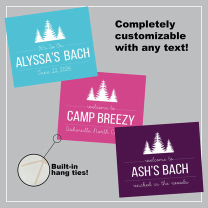 Custom Bachelorette Banner | Personalized Gift, Camp Flag or Backdrop for Glamping Bach Weekend | Multiple Sizes and Built-In Hang Ties