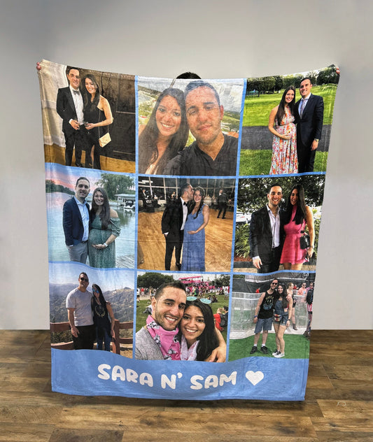 Personalized Photo Blanket, Photo Blanket with Text, Personalized Gift, Memorial Blanket, Anniversary Gift, Couples Gift, Gift for Her