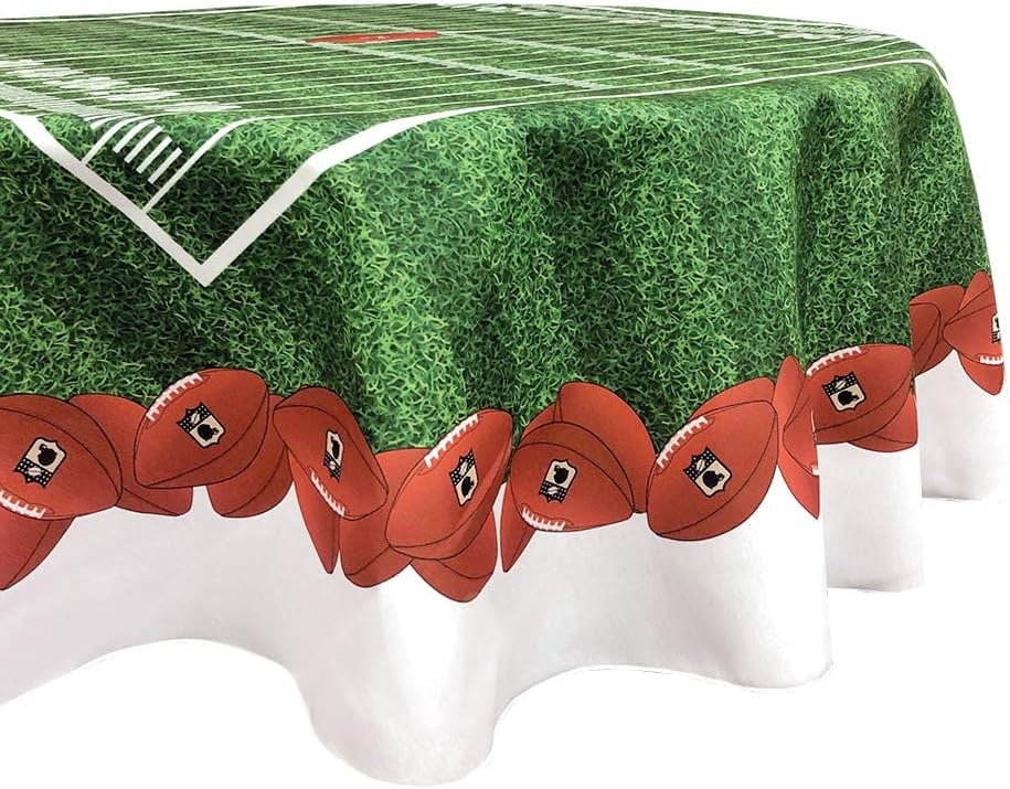 Football Tablecloth, Football Field Table Cover, Game Day Tablecloth, Football Part Decor, 70 Round Tablecloth