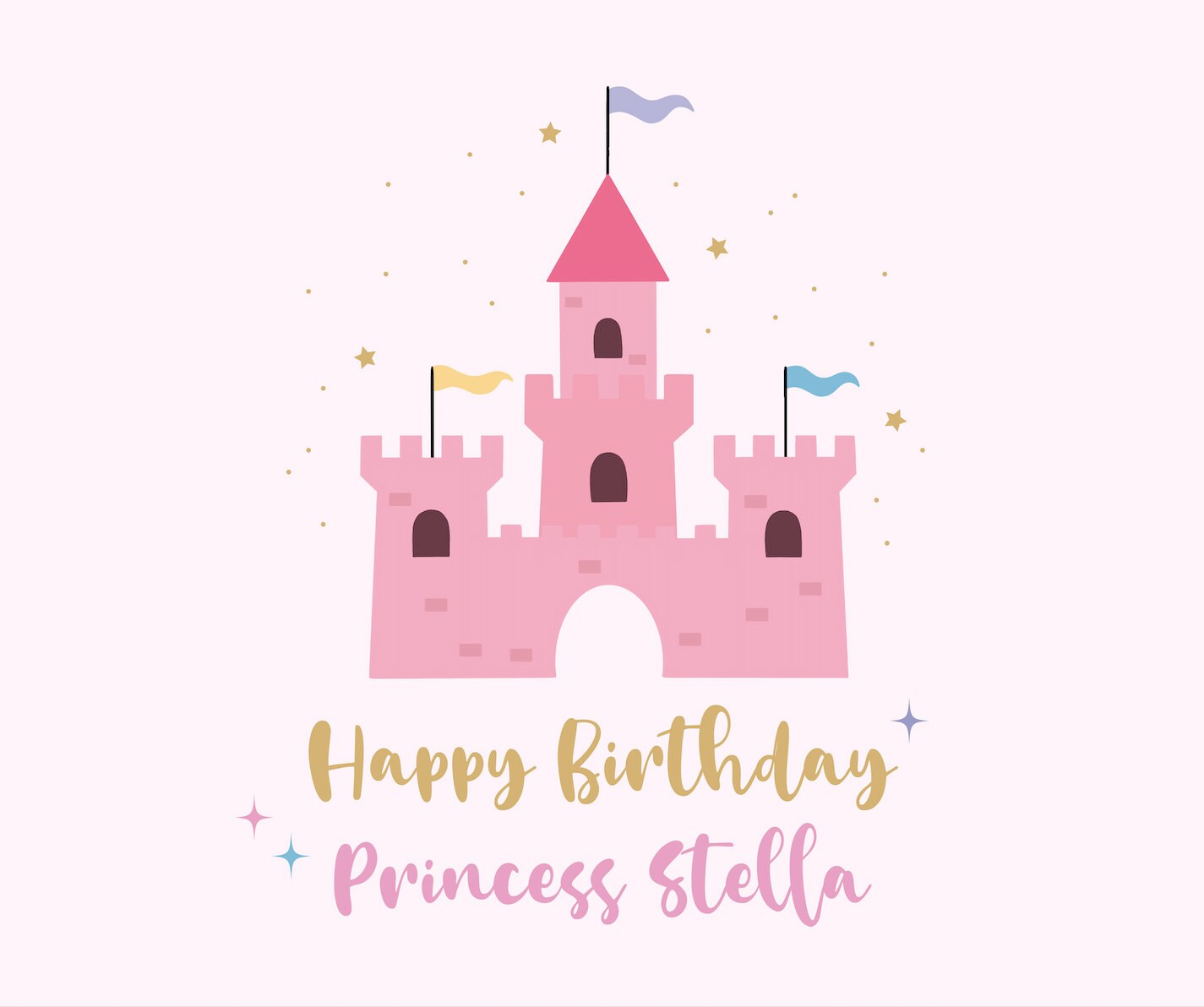 Princess Castle Custom Birthday Banner, Personalized Birthday Banner, Custom Banner, Printed, Personalized Gift, Birthday, Custom Sign