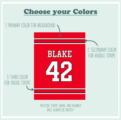 Personalized Sports Jersey Blanket, Custom Name Blanket, Basketball Football Baseball Blanket, Gift for him, Team Gift, Fleece + Sherpa