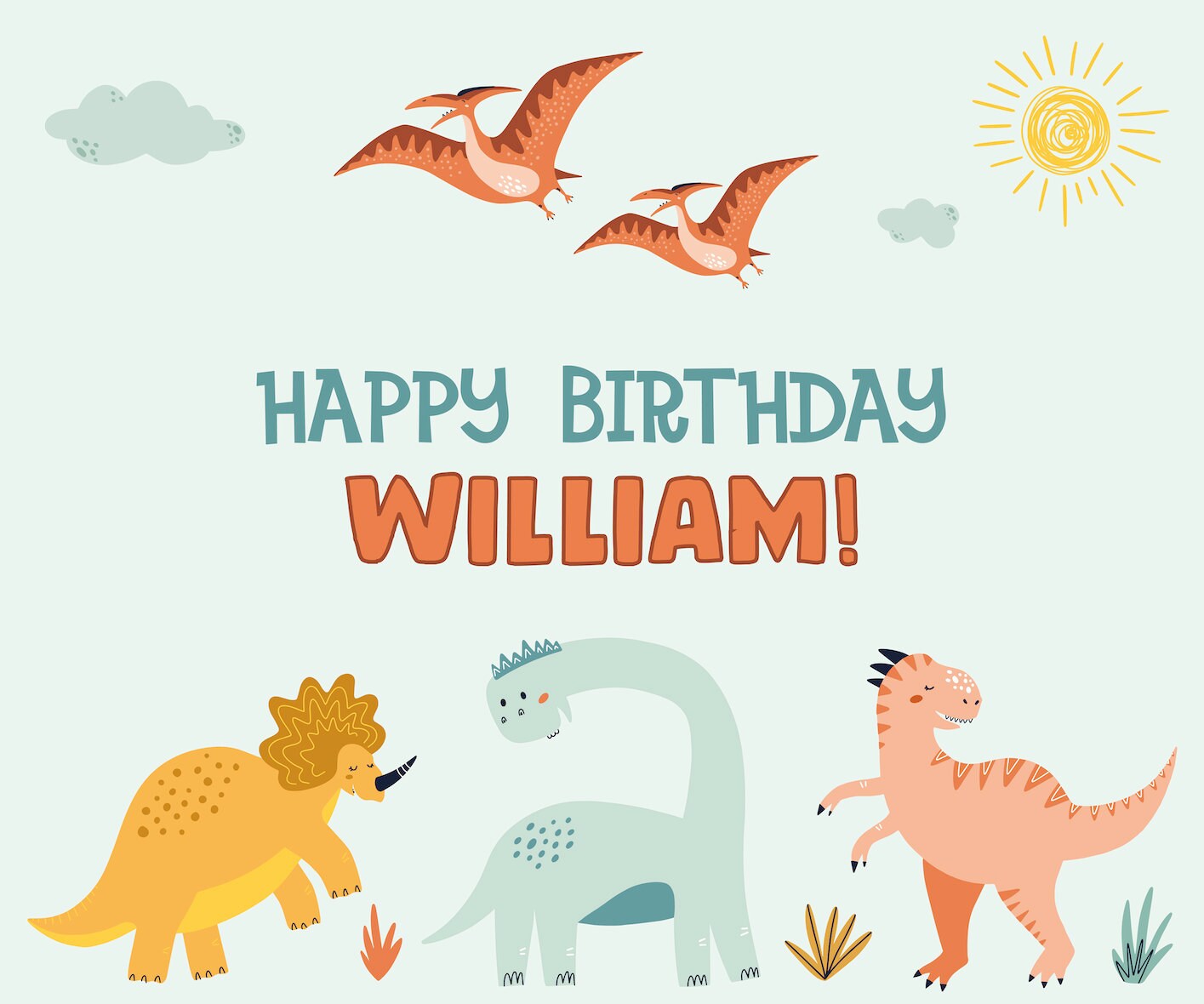 Dinosaur Custom Birthday Banner, Personalized Birthday Banner for Kids, Custom Banner, Printed, Personalized Gift, Birthday, Custom Sign