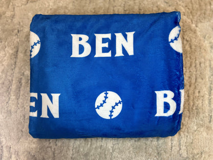 Personalized Kids Blanket with baseballs, Boy Blanket Gift, Baby Blanket Gift, Kids Blanket, Personalized Gift, Gift for Him