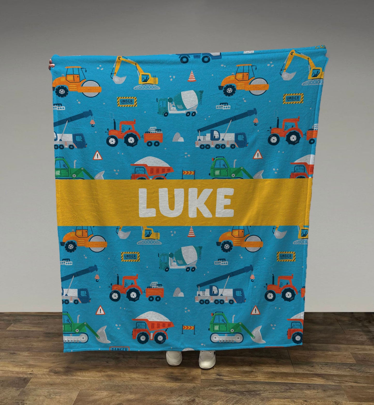 Kids Construction Trucks Blanket, Boy Blanket, Baby Blanket, Kids Blanket, Personalized Gift, Gift for Baby and Toddlers