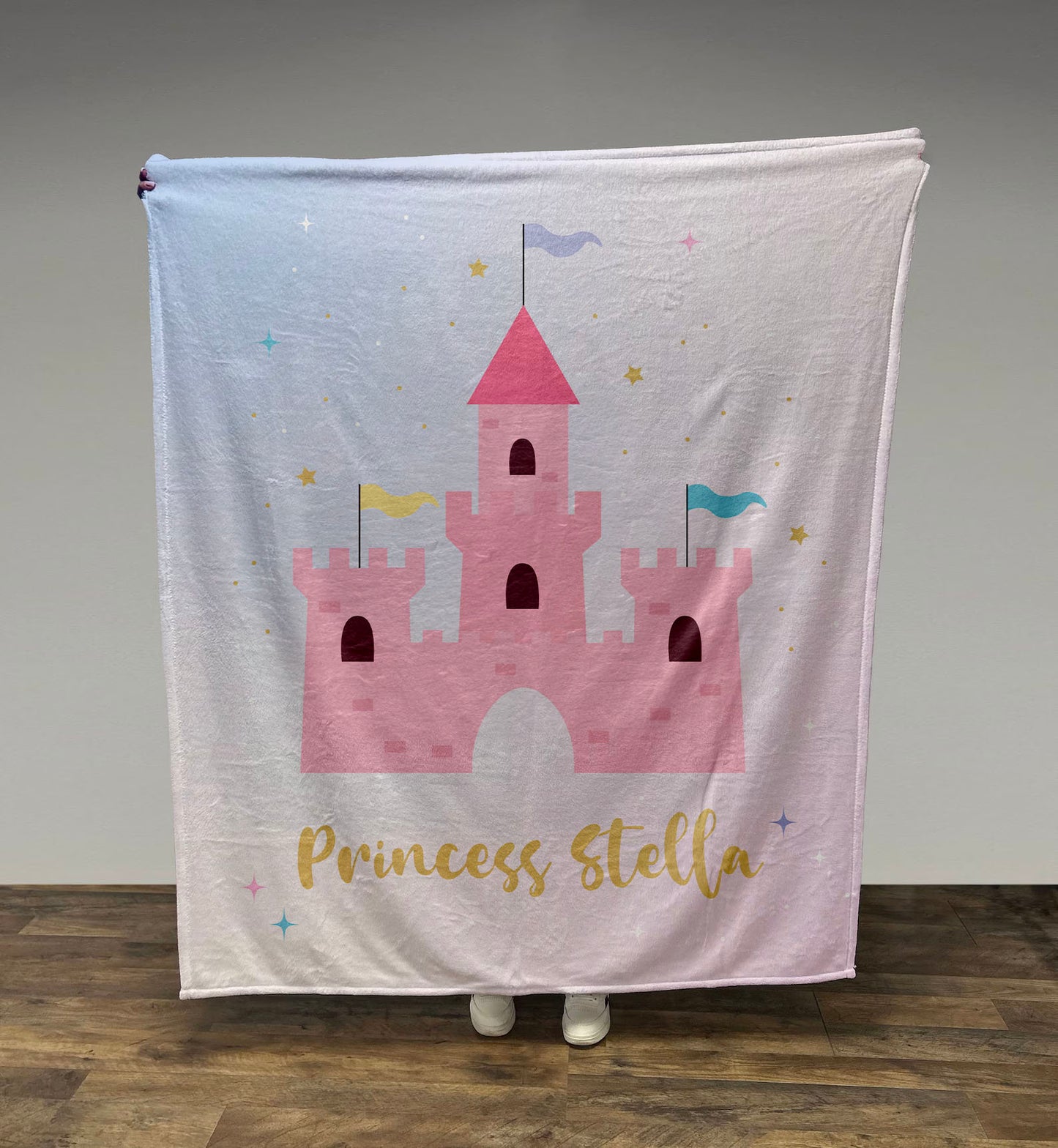 Personalized Kids Princess Castle Name Blanket, Girl Blanket Gift, Baby Blanket Gift, Kids Blanket, Personalized Gift, Gift for Her