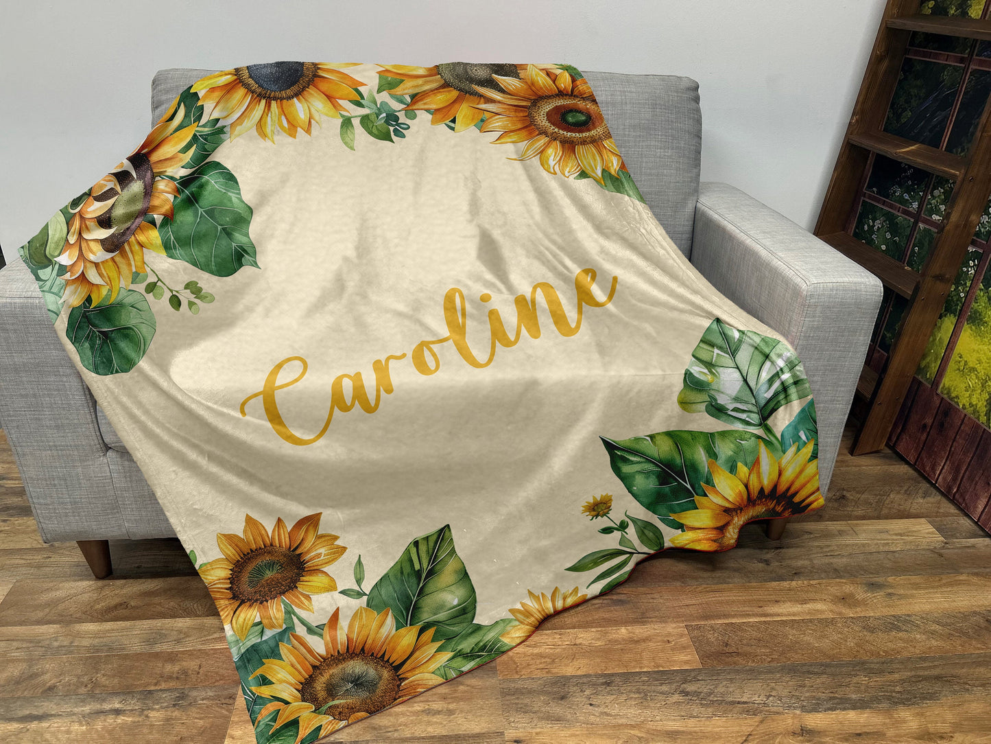 Custom Floral Name Blanket, Floral Baby Blanket, Personalized Custom Name Blanket, 3 sizes Fleece/Sherpa, Baby/Girl/Boy/Adult Blanket